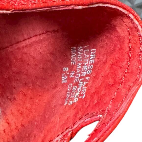 Aerosoles Size 8.5 Red Peep Toe Open Weave 3 inch Heel Dress Flirt Leather Shoes - Picture 8 of 10